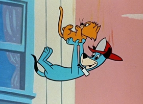 Screenshots from the 1958 Hanna-Barbera cartoon Fireman Huck