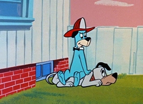 Screenshots from the 1958 Hanna-Barbera cartoon Fireman Huck