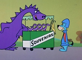 Screenshots from the 1958 Hanna-Barbera cartoon Dragon-Slayer Huck