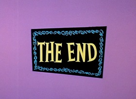 Screenshots from the 1958 Hanna-Barbera cartoon Dragon-Slayer Huck