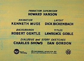 Screenshots from the 1958 Hanna-Barbera cartoon Dragon-Slayer Huck