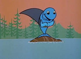 Screenshots from the 1958 Hanna-Barbera cartoon The Stout Trout