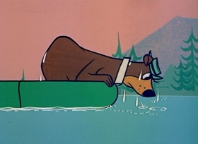 Screenshots from the 1958 Hanna-Barbera cartoon The Stout Trout