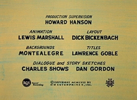 Screenshots from the 1958 Hanna-Barbera cartoon The Stout Trout