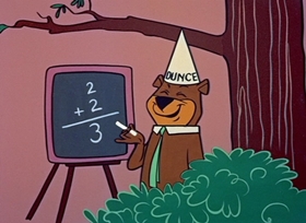 Screenshots from the 1958 Hanna-Barbera cartoon The Stout Trout