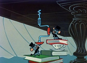 Screenshots from the 1958 Hanna-Barbera cartoon Jinks The Butler