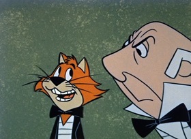 Screenshots from the 1958 Hanna-Barbera cartoon Jinks The Butler