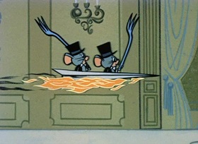 Screenshots from the 1958 Hanna-Barbera cartoon Jinks The Butler