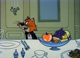 Screenshots from the 1958 Hanna-Barbera cartoon Jinks The Butler