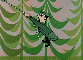 Screenshots from the 1958 Hanna-Barbera cartoon The Buzzin’ Bear