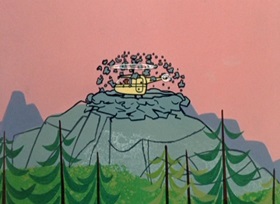 Screenshots from the 1958 Hanna-Barbera cartoon The Buzzin’ Bear