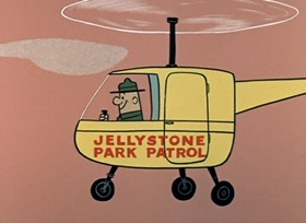 Screenshots from the 1958 Hanna-Barbera cartoon The Buzzin’ Bear