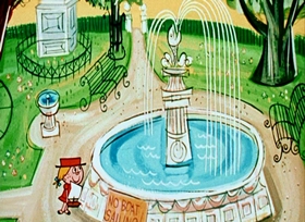 Screenshots from the 1958 UPA cartoon Sailing and Village Band