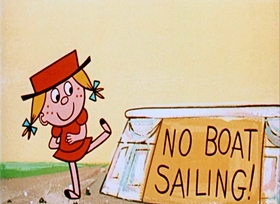 Screenshots from the 1958 UPA cartoon Sailing and Village Band