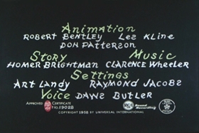 Screenshots from the 1959 Walter Lantz cartoon Truant Student