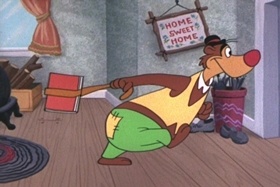 Screenshots from the 1959 Walter Lantz cartoon Truant Student