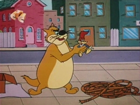 Screenshots from the 1959 Walter Lantz cartoon Tomcat Combat