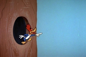 Screenshots from the 1959 Walter Lantz cartoon Log Jammed