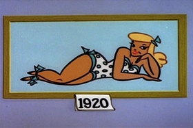 Screenshots from the 1959 Walter Lantz cartoon Log Jammed