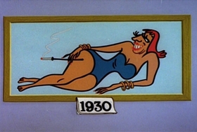 Screenshots from the 1959 Walter Lantz cartoon Log Jammed