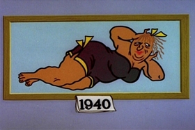 Screenshots from the 1959 Walter Lantz cartoon Log Jammed
