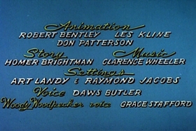 Screenshots from the 1959 Walter Lantz cartoon Log Jammed