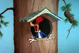 Screenshots from the 1959 Walter Lantz cartoon Log Jammed