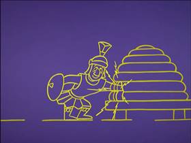 Screenshots from the 1959 Walter Lantz cartoon Bee Bopped