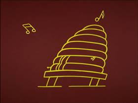 Screenshots from the 1959 Walter Lantz cartoon Bee Bopped