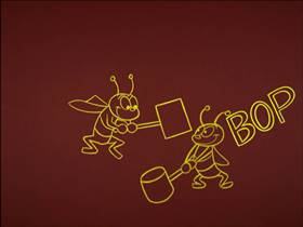Screenshots from the 1959 Walter Lantz cartoon Bee Bopped