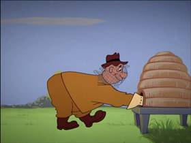 Screenshots from the 1959 Walter Lantz cartoon Bee Bopped