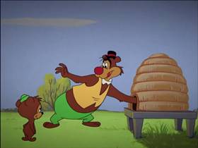 Screenshots from the 1959 Walter Lantz cartoon Bee Bopped