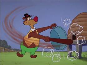 Screenshots from the 1959 Walter Lantz cartoon Bee Bopped