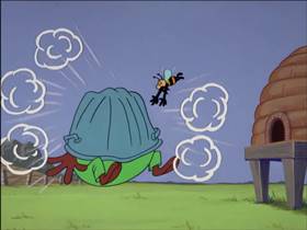 Screenshots from the 1959 Walter Lantz cartoon Bee Bopped