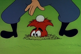 Screenshots from the 1959 Walter Lantz cartoon The Tee Bird