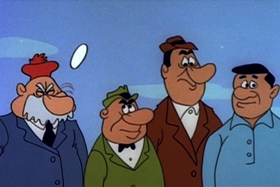 Screenshots from the 1959 Walter Lantz cartoon The Tee Bird