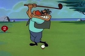 Screenshots from the 1959 Walter Lantz cartoon The Tee Bird