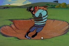 Screenshots from the 1959 Walter Lantz cartoon The Tee Bird