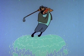 Screenshots from the 1959 Walter Lantz cartoon The Tee Bird