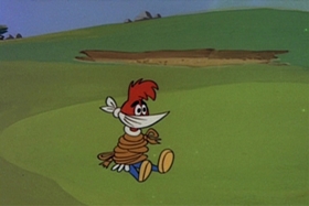 Screenshots from the 1959 Walter Lantz cartoon The Tee Bird