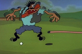 Screenshots from the 1959 Walter Lantz cartoon The Tee Bird