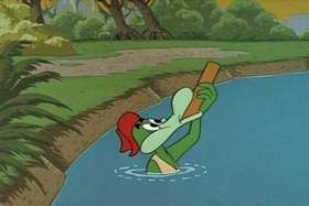 Screenshots from the 1959 Walter Lantz cartoon Romp in a Swamp