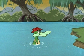Screenshots from the 1959 Walter Lantz cartoon Romp in a Swamp