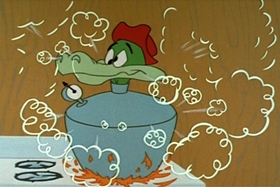 Screenshots from the 1959 Walter Lantz cartoon Romp in a Swamp