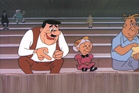 Screenshots from the 1959 Walter Lantz cartoon Kiddie League