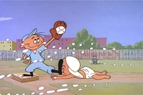Screenshots from the 1959 Walter Lantz cartoon Kiddie League