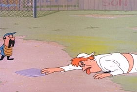 Screenshots from the 1959 Walter Lantz cartoon Kiddie League
