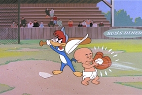 Screenshots from the 1959 Walter Lantz cartoon Kiddie League