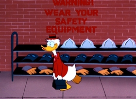Screenshots from the 1959 Disney cartoon How to Have an Accident at Work