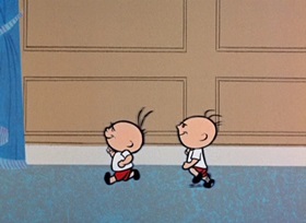 Screenshots from the 1959 Hanna-Barbera cartoon Hookey Daze